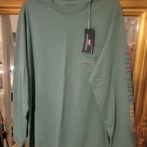 Vineyard Vines Men's Teal Long Sleeve Tee